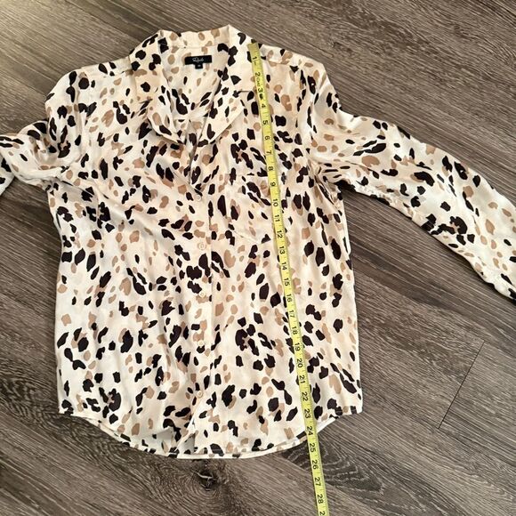 Rails Rebel Natural Abstract Animal Spotted 100% Silk Blouse - Picture 8 of 9